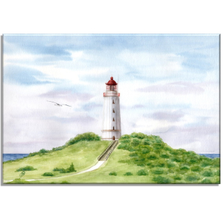 Aquarell Bild Keilrahmen Leinwand 30x20 cm Leuchtturm Dornbusch Hiddensee Rügen