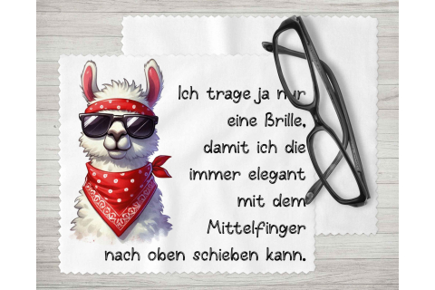 Brillenputztuch - Objektivtuch Freches Lama