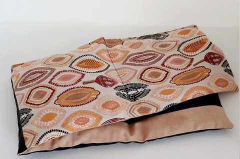 Kirschkernkissen Blätter beige