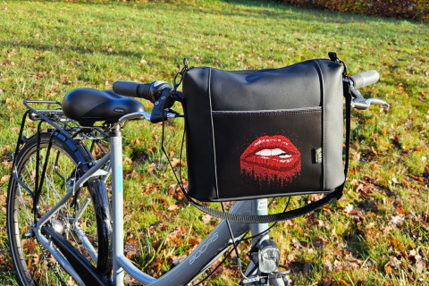 Handtasche mit Klickfix-System für den Fahrradlenker Schwarz