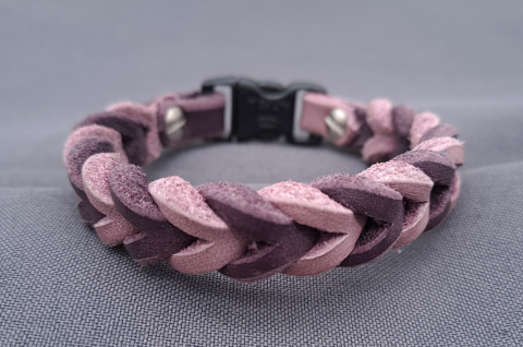 Armband aus Fettleder flieder-orchidee