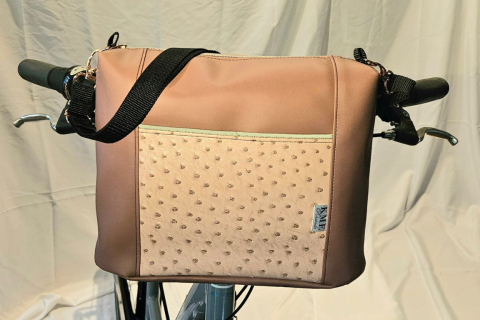 Handtasche mit Klickfix-System für den Fahrradlenker Altrosa