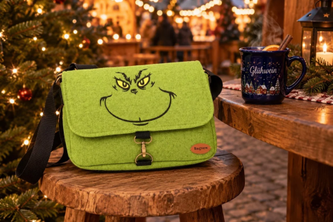 Einzigartige, freche Tasche - grüner Weihnachtsmuffel