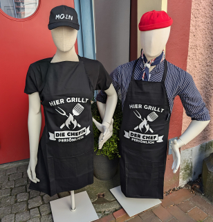 Grillschürzen "Hier grillt der Chef/die Chefin persönlich"