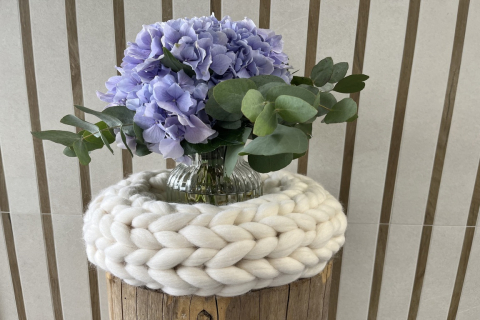 Großer Dekokranz aus Merinowolle Offwhite