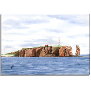 Aquarell Bild Keilrahmen Leinwand 30x20 cm Insel Helgoland Lange Anna Nordsee
