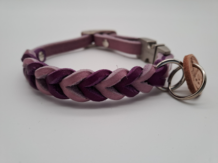 Fettlederhalsband flieder-violett