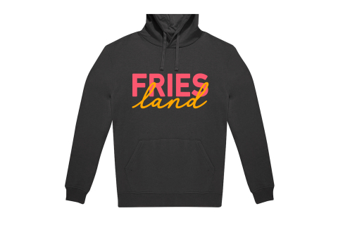 Friesland-Hoodie Schwarz mit zweifarbigem Neon-Druck