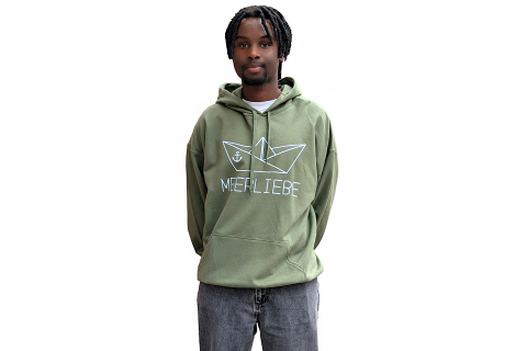 Hoodie MEERLIEBE - Farbe Grün - Druck Weiß