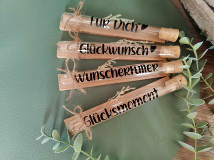 Geldgeschenk Reagenzglas Spruch Geburtstag/Hochzeit/Konfirmation/Kommunion