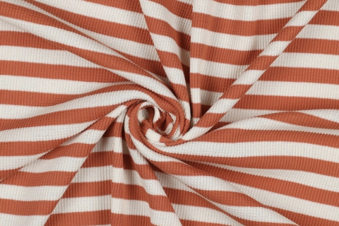 Leichter Strick mit Streifen in Rostbraun/Beige