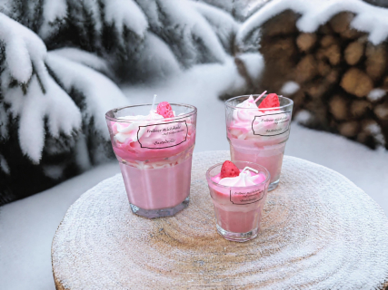 Erdbeer-Milchshake Dessert-Kerze