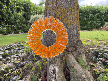 Deine handgefertigte orange Sonne von Glücksglas!