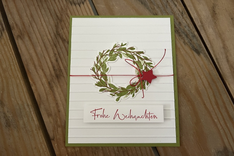 Postkarte Weihnachtskranz