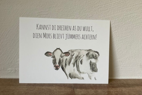 Postkarte Plattdeutsch Kuh