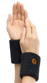 Alpaka Pulswärmer Stretch mit Baby Alpaka Anthrazit