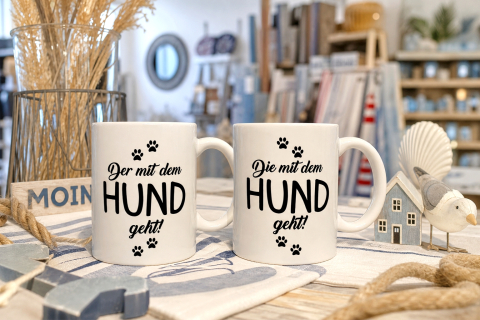 Kaffeebecher Der/Die mit dem Hund geht