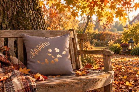 Goldener Herbst im Garten-Schönes Outdoorkissen- Autumn