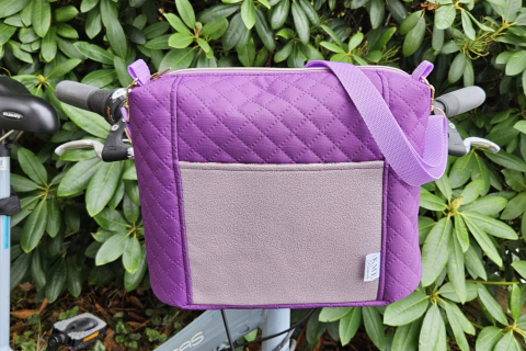 Handtasche mit Klickfix-System für den Fahrradlenker Beere Hell Lila