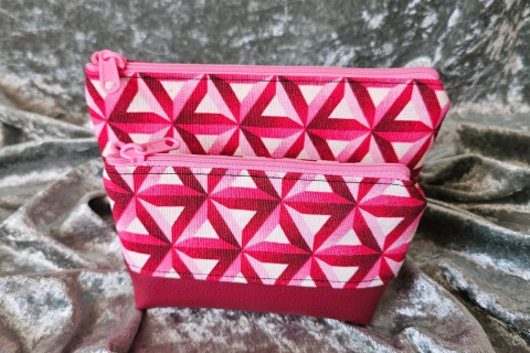 Tasche in Tasche Set, Rot Pink