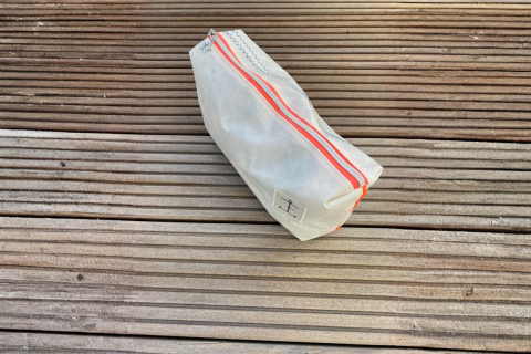 Kulturtasche orange aus Segeltuch