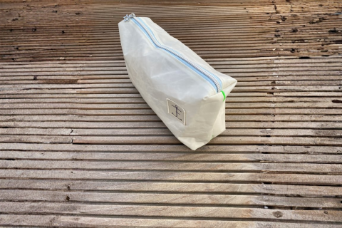 Kulturtasche blau grün aus Segeltuch