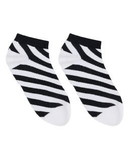Lanius "Sneaker Socken Mit Blockstreifen" - black/off white