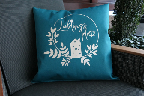 Outdoorkissen - Lieblingsplatz - petrol