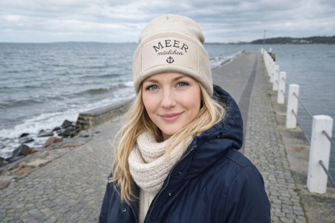 Meermädchen-Mütze – Beige