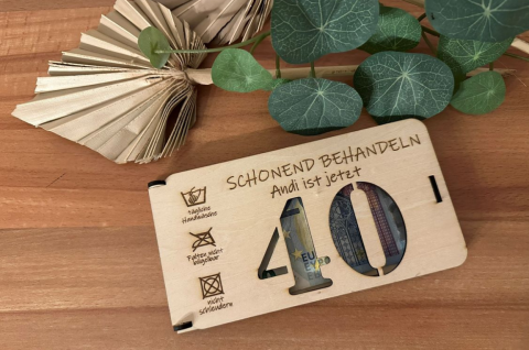 Geldgeschenkverpackung "schonend behandeln"