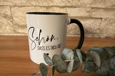 Keramiktasse "schön, dass es dich gibt"