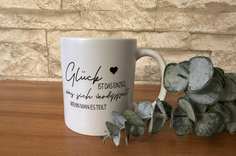 Tasse "Glück" in verschiedenen Ausführungen