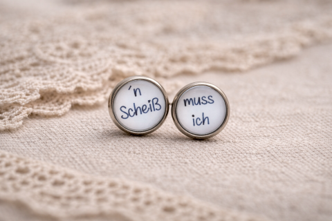 Ohrstecker Edelstahl ´n Scheiß muss ich