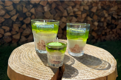 Limette-Cocoskuchen Dessertkerze