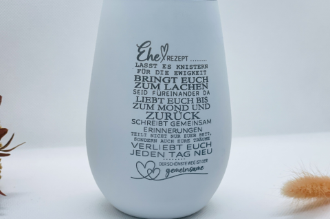 Personalisiertes Windlicht mit Gravur "Eherezept"