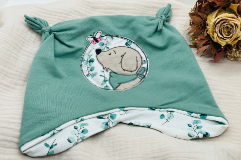 Wunderschöne Öhrchenmütze für Kinder- Baumwoll-Jersey Mütze mit niedlichen Ohren