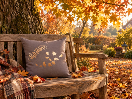 Goldener Herbst im Garten-Schönes Outdoorkissen- Autumn