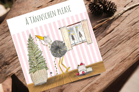 Weihnachts-Postkarte mit IVO