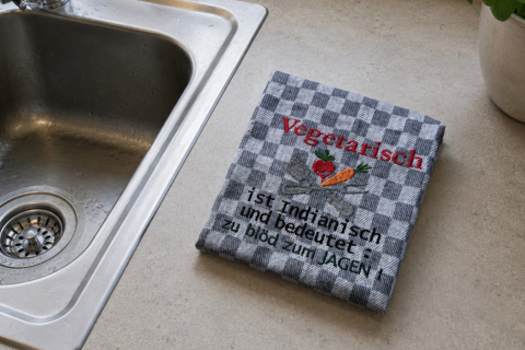 Geschirrtuch Vegetrarisch jagen