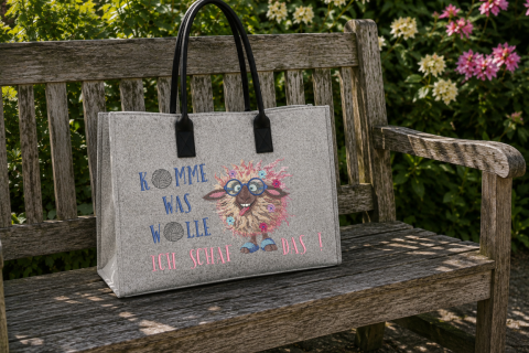 Statement-Shopper aus Filz Schaf Komme was Wolle