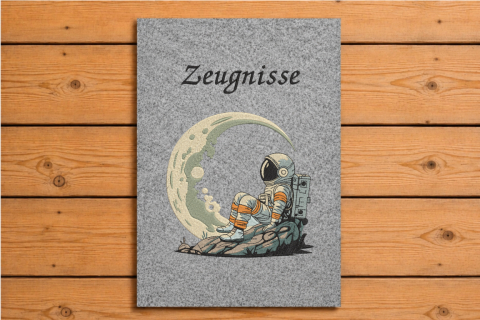 Ordner mit Filzhülle Zeugnisse Astronaut Mond