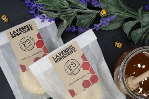 Lavendel Honigseife aus eigener Imkerei - mild und rein – mit Olivenöl 40 Gramm