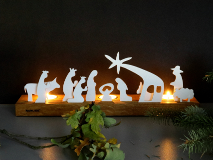 Panorama-Teelicht Weihnachtskrippe