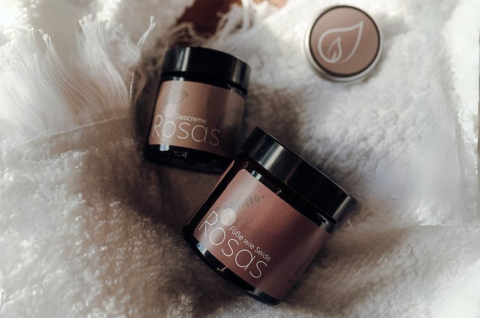 Rosas natürliches Pflegeset - Rosas Naturkosmetik - Handbalsam, Lippenbalsam, Deo, Pflegebalsam für Füße