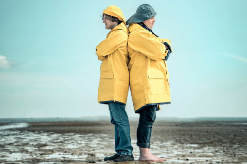 Südwester Regenhut kombiniert mit Friesennerz