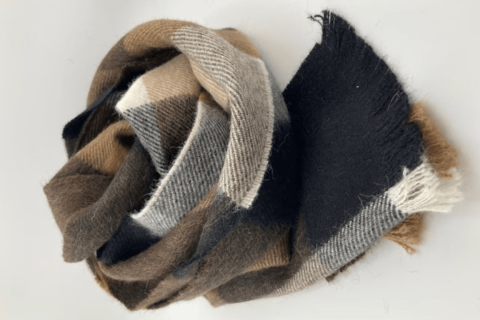 Alpaka-Schal Cuadro mokka-beige