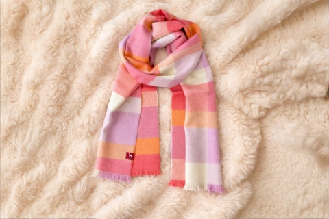 Alpaka-Schal Cuadro peach-rose