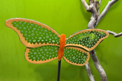 Schmetterling Orange/Grün