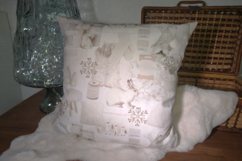 Kissen "Schneeeule" 45x45 cm, 100% Baumwolle