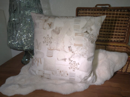 Kissen "Schneeeule" 45x45 cm, 100% Baumwolle